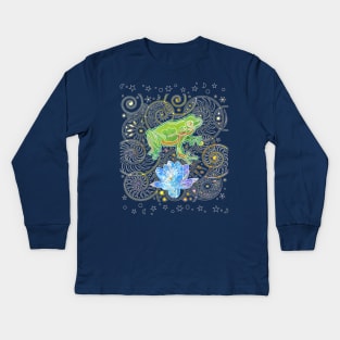 Green Tree Frog Kids Long Sleeve T-Shirt